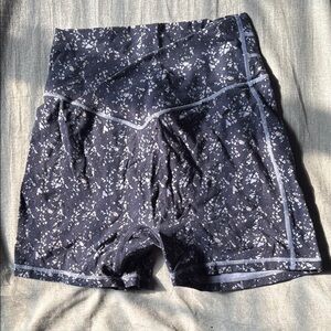 BuffBunny Blue and White Athletic Shorts with Form-Fitting Design